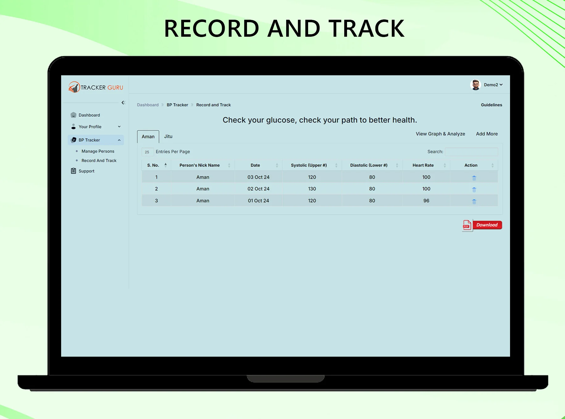 Record and Track Blood Pressure