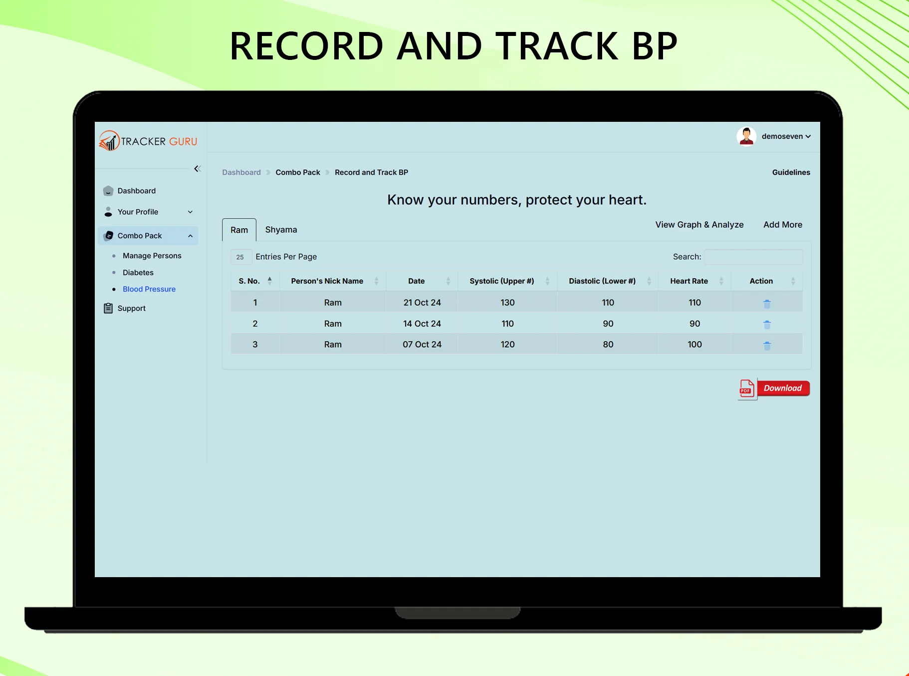 Record and Track Blood Pressure